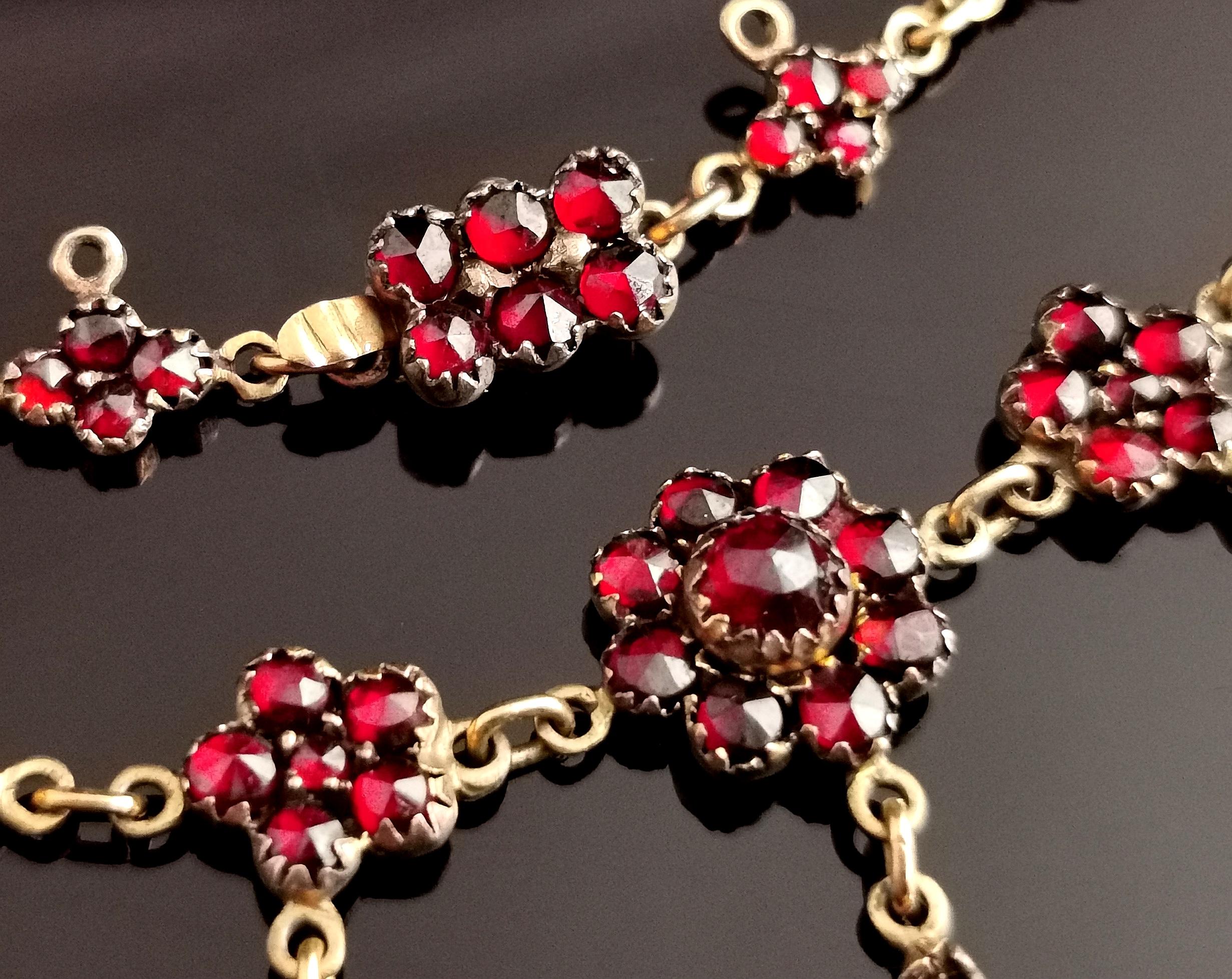 Antique Victorian Bohemian Garnet Drop Necklace 3