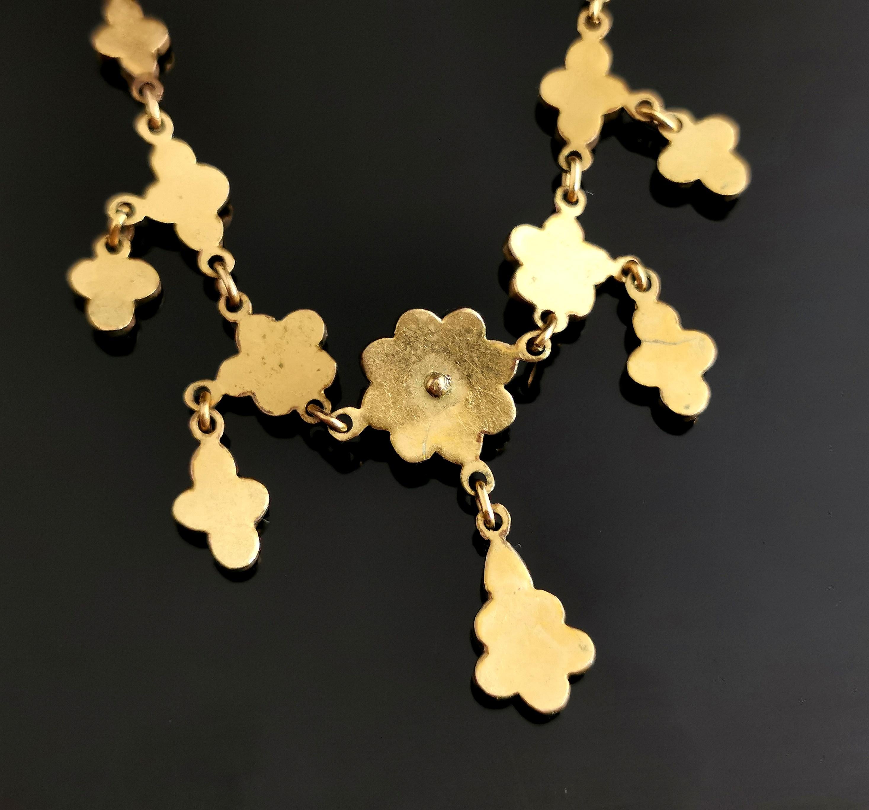 Antique Victorian Bohemian Garnet Drop Necklace 9