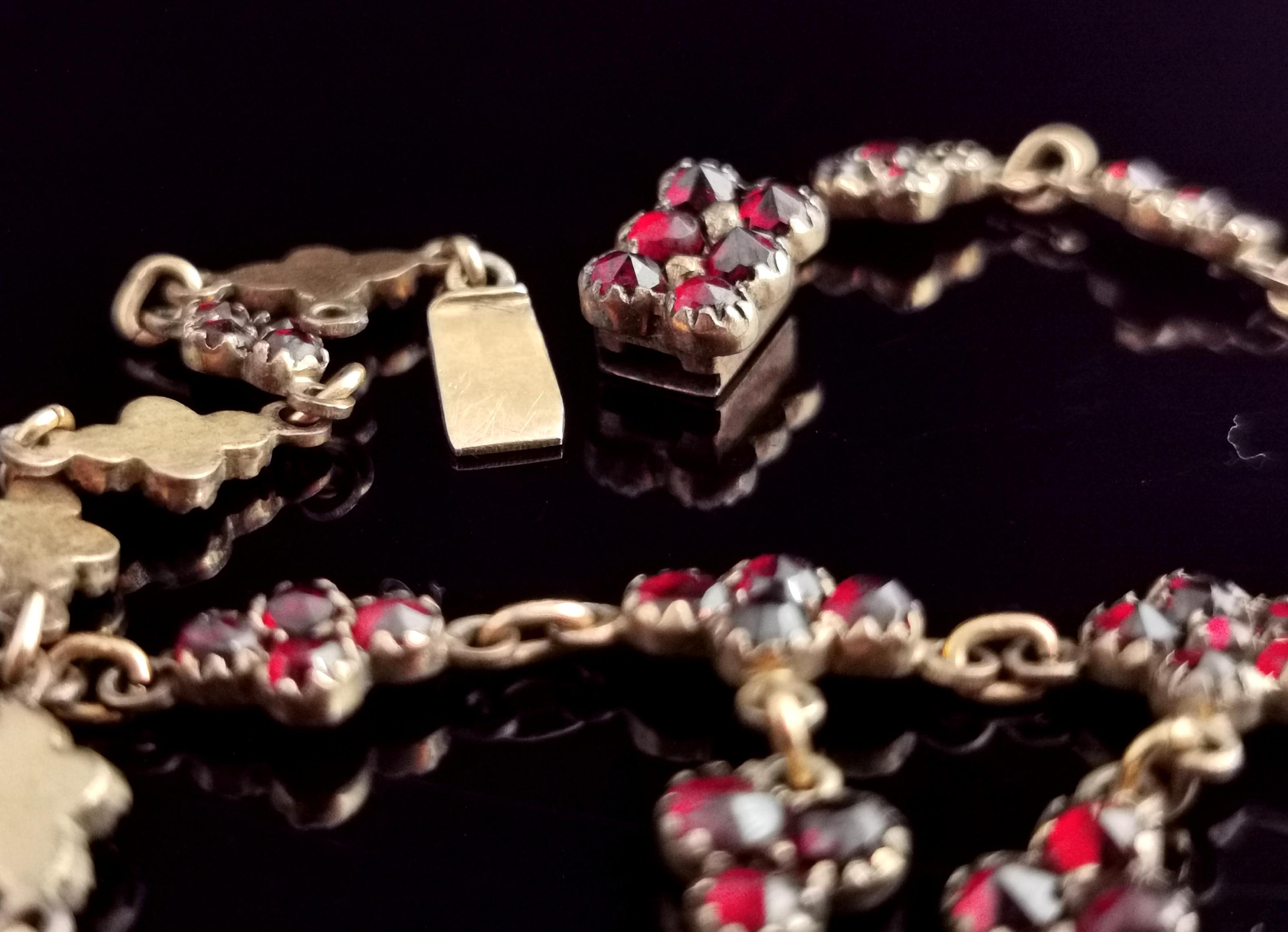 Antique Victorian Bohemian Garnet Drop Necklace 10