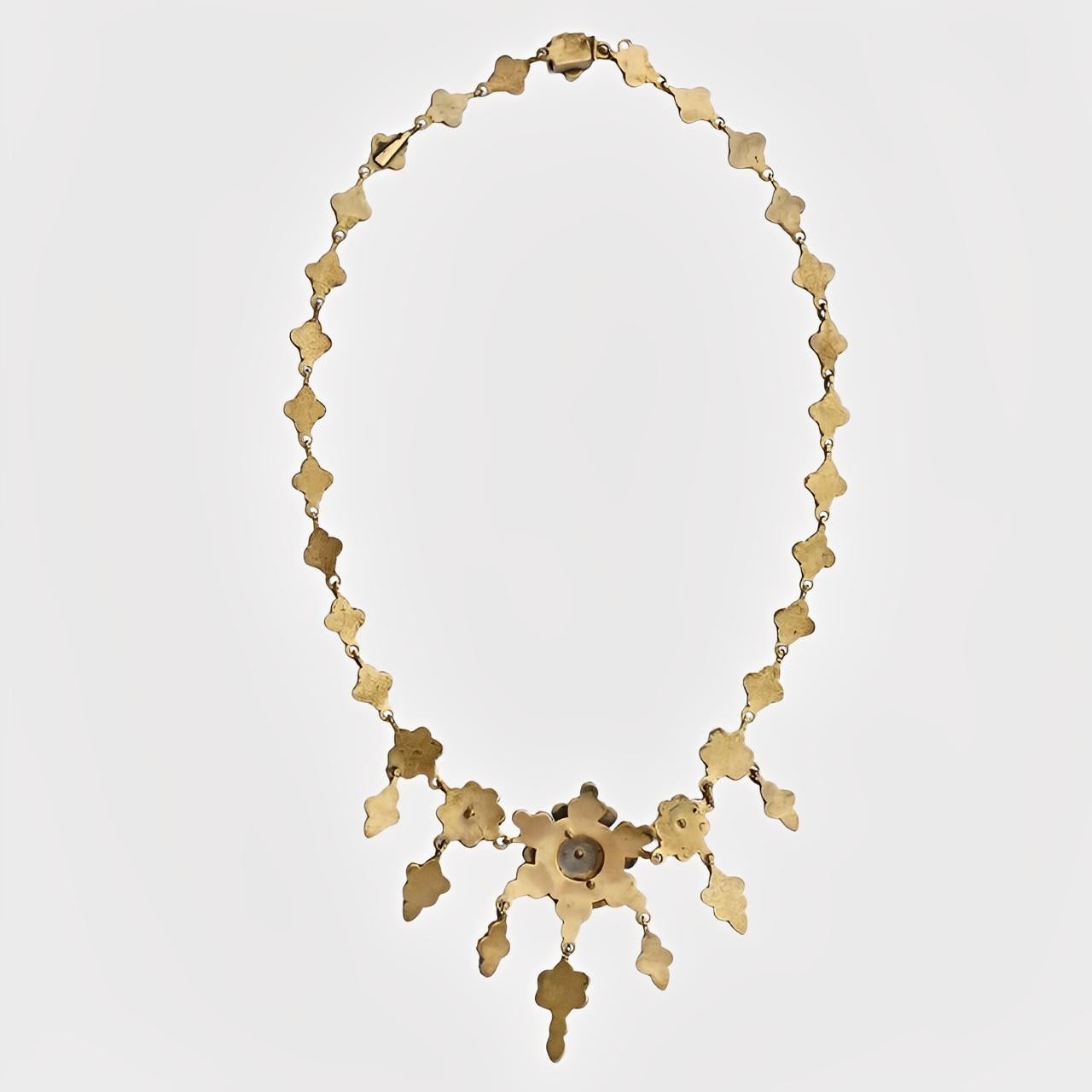 Collier de gouttes de grenat ancien, victorien et bohémien en vente 2