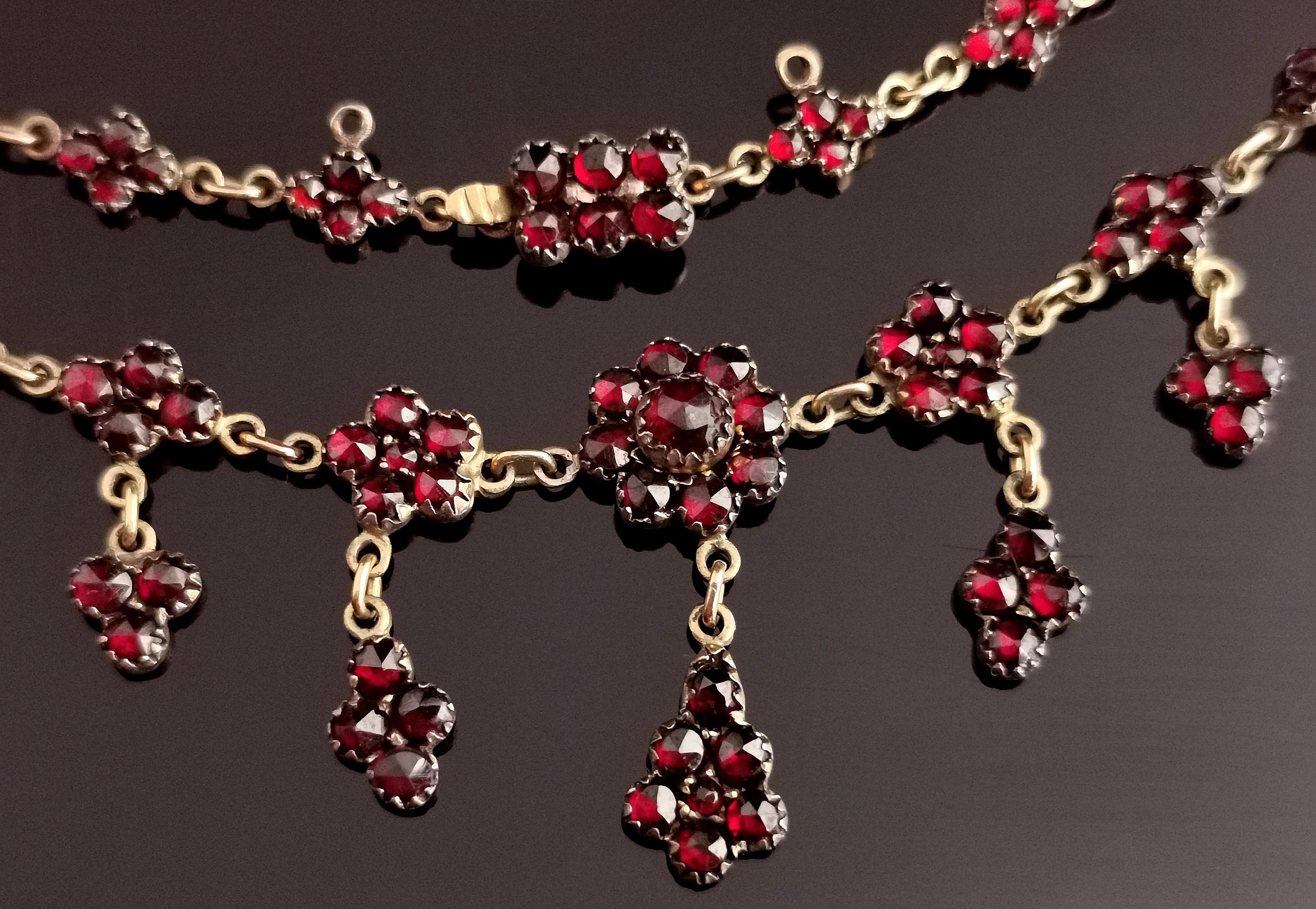 Antique Victorian Bohemian Garnet Drop Necklace 2