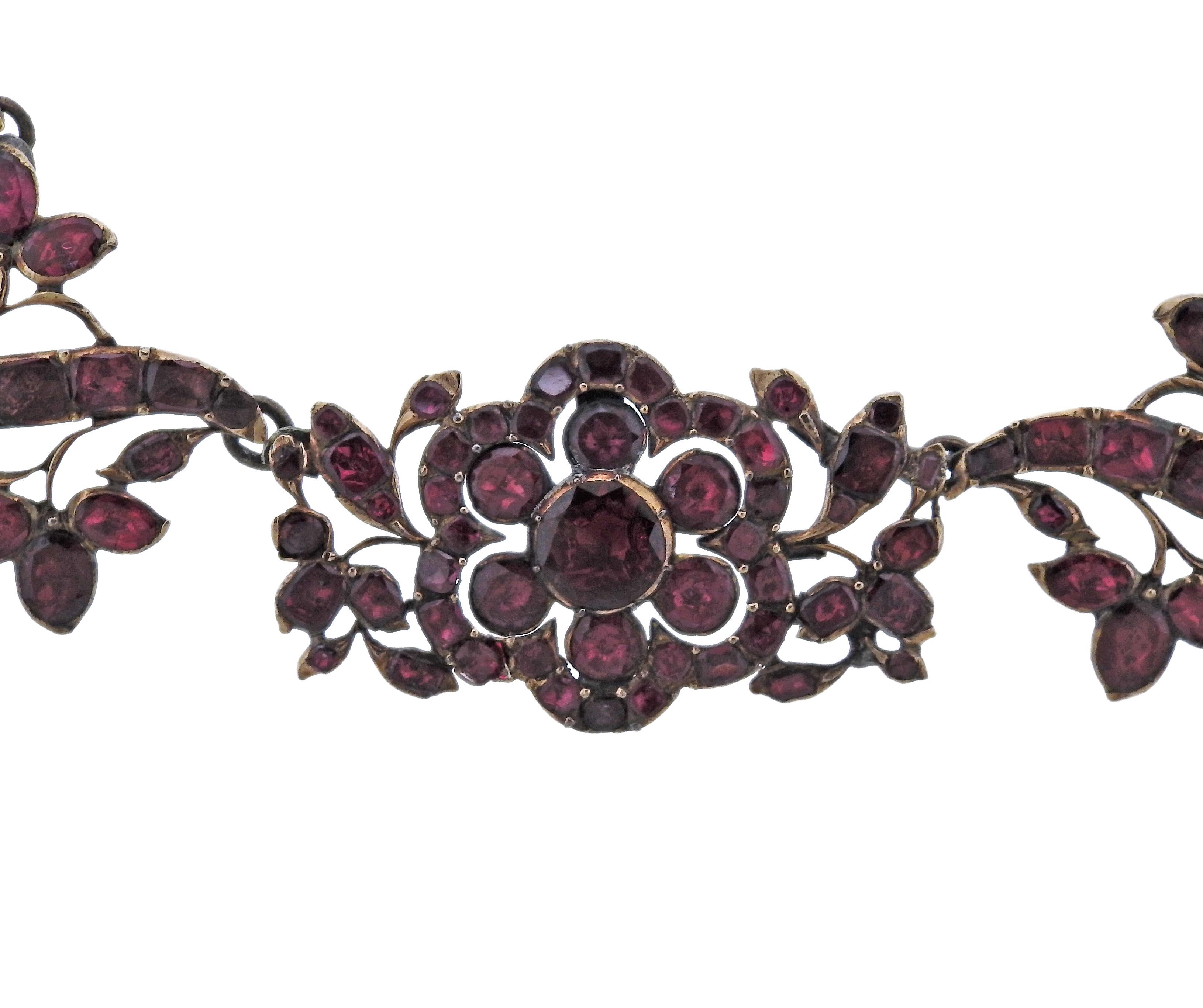 Victorien Antique collier de grenat de Bohème victorien en vente