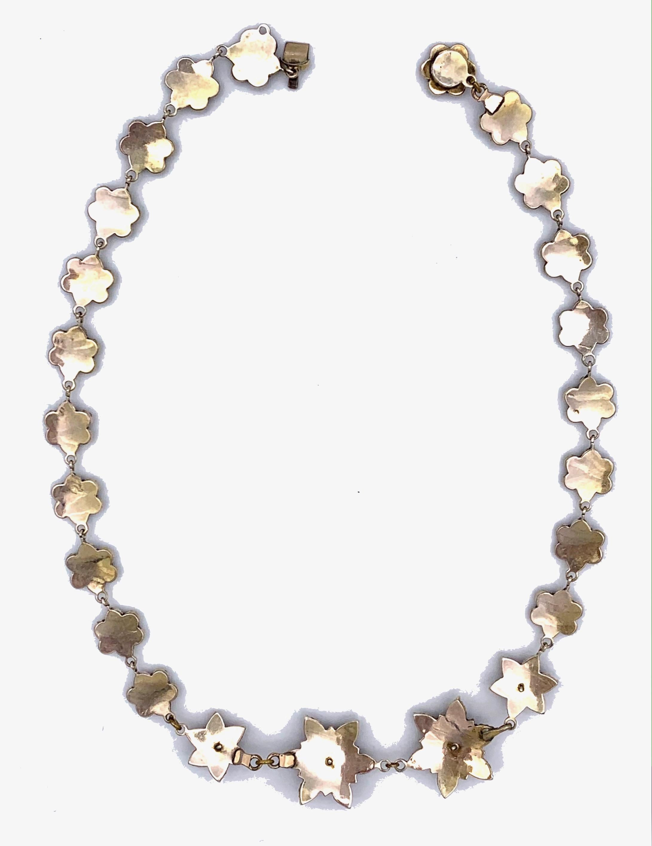Antique Victorian Bohemian Garnet Stars Silver Gilt Necklace 1