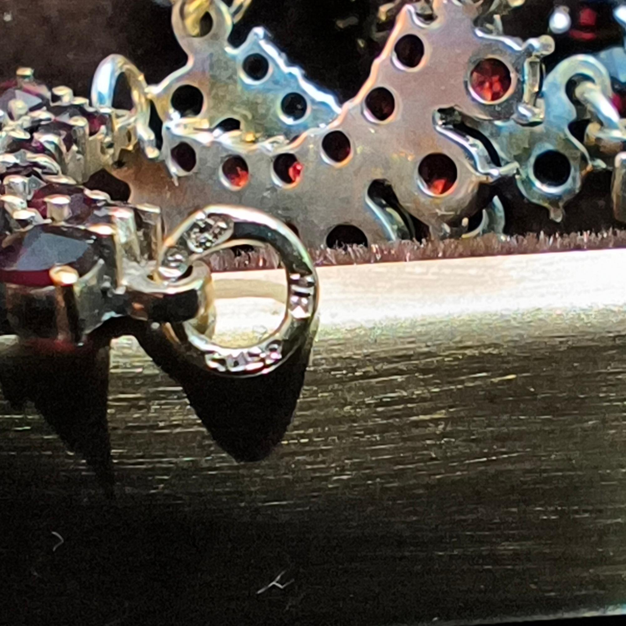 Antica collana vittoriana boema con granati in argento dorato, 43 cm, 31 gr, 1900 in vendita 2