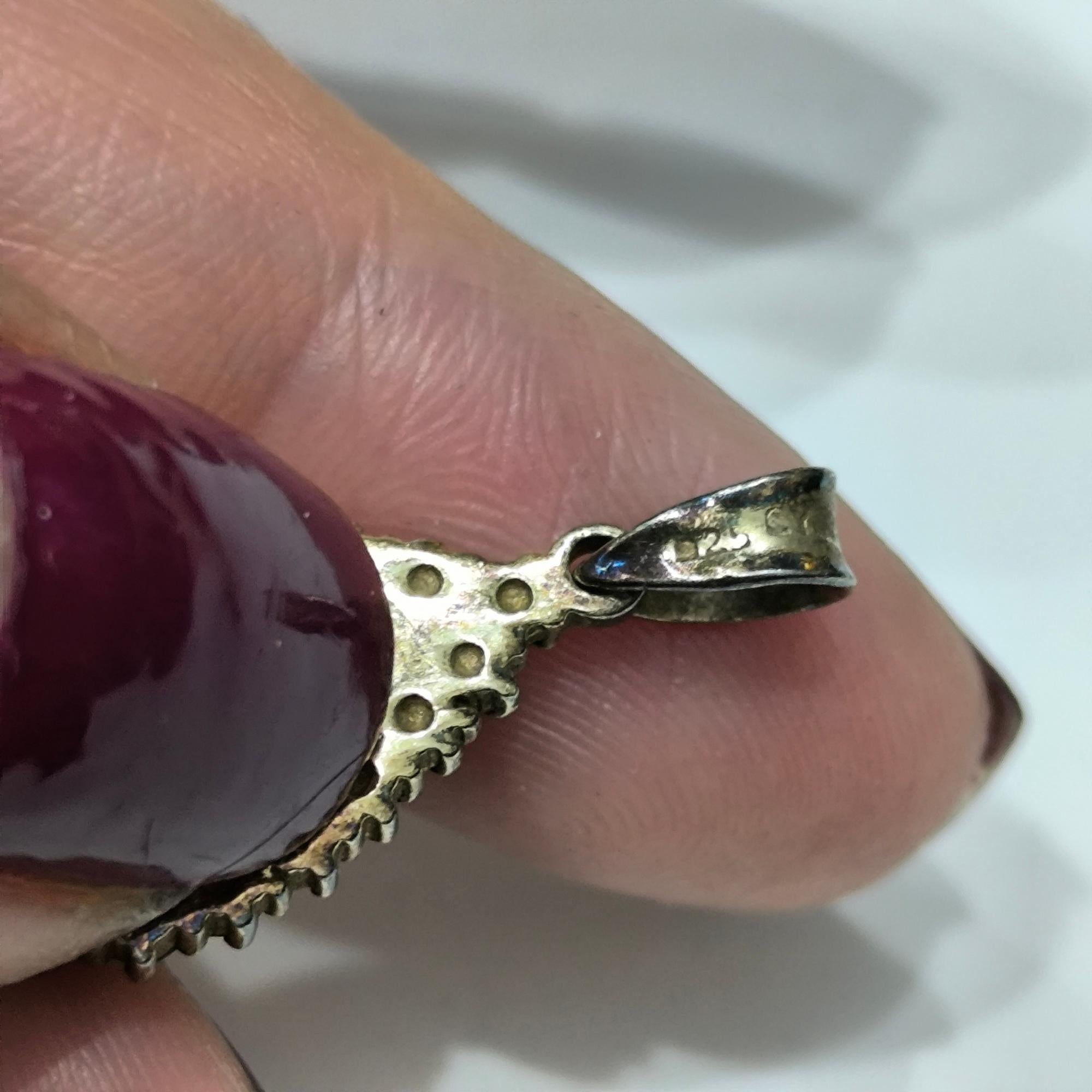 Antico ciondolo vittoriano a goccia di Boemia con granati in argento dorato, Belle Epoque in vendita 1