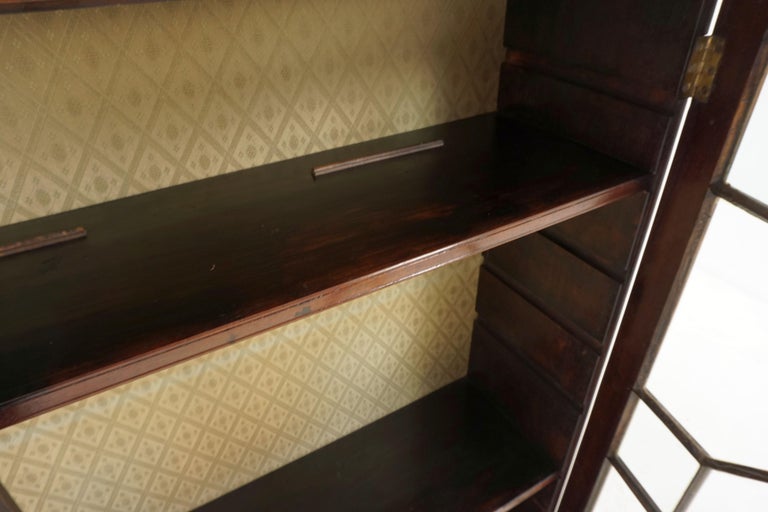 Antique Victorian Bookcase, Inlaid Walnut TwoDoor Display