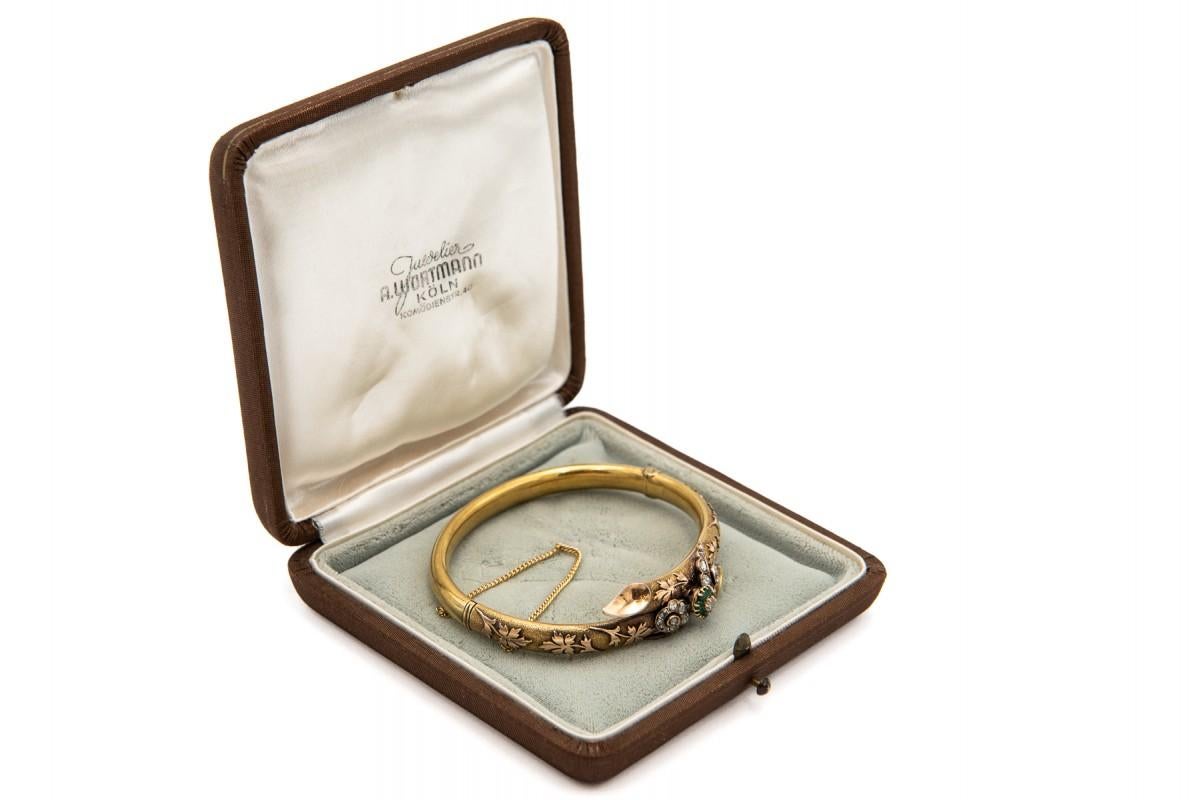 Antikes viktorianisches Armband mit Smaragden und Diamanten, England, 1860er Jahre. im Angebot 1