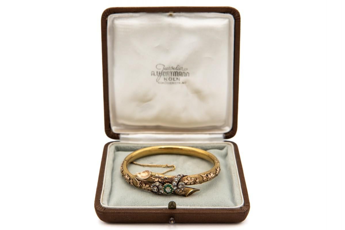 Antikes viktorianisches Armband mit Smaragden und Diamanten, England, 1860er Jahre. im Angebot 2