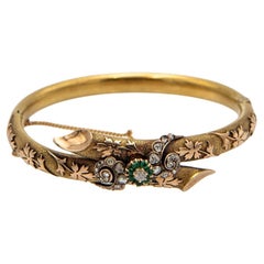 Antikes viktorianisches Armband mit Smaragden und Diamanten, England, 1860er Jahre.