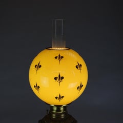 Antique Victorian Bradley & Hubbard Gilt Metal & Onyx Parlor Lamp, c1890
