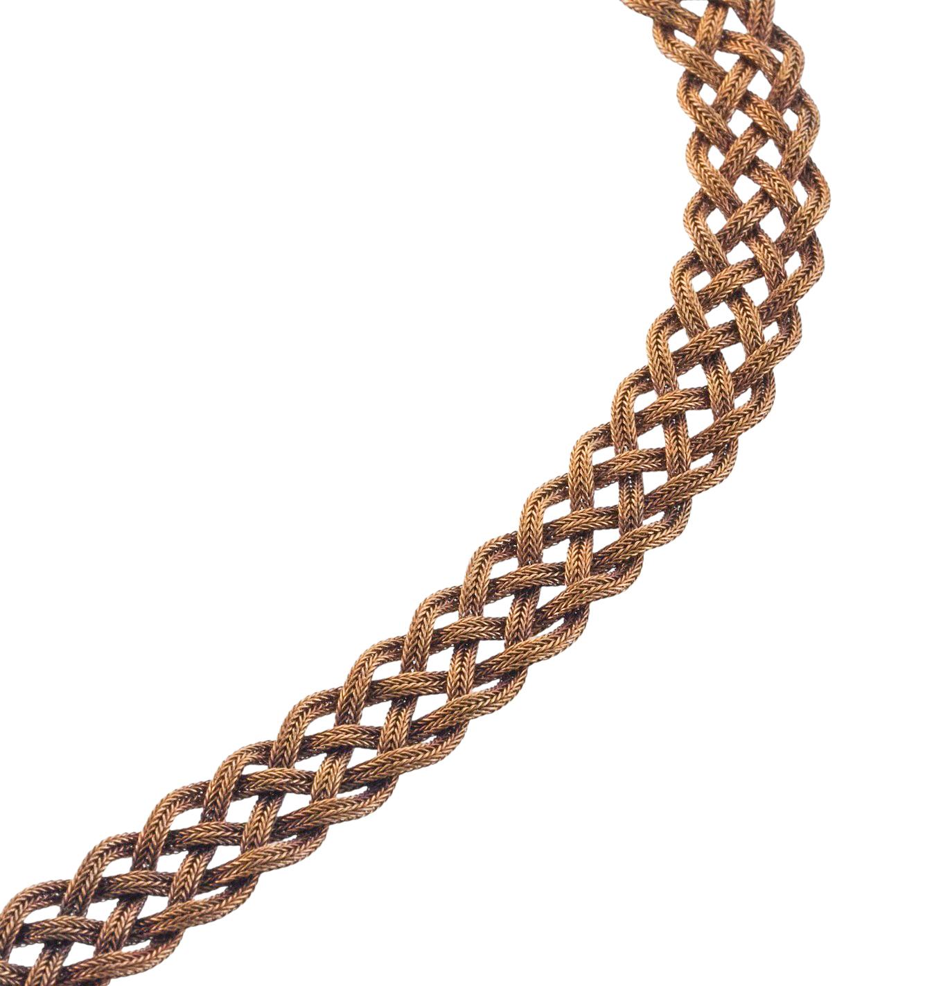 Antike viktorianische geflochtene Kette Fob Halskette für Damen oder Herren im Angebot