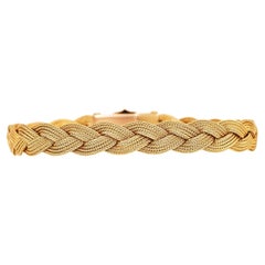 Antique Victorian Braided Diamond Bracelet in 14k Yellow Gold