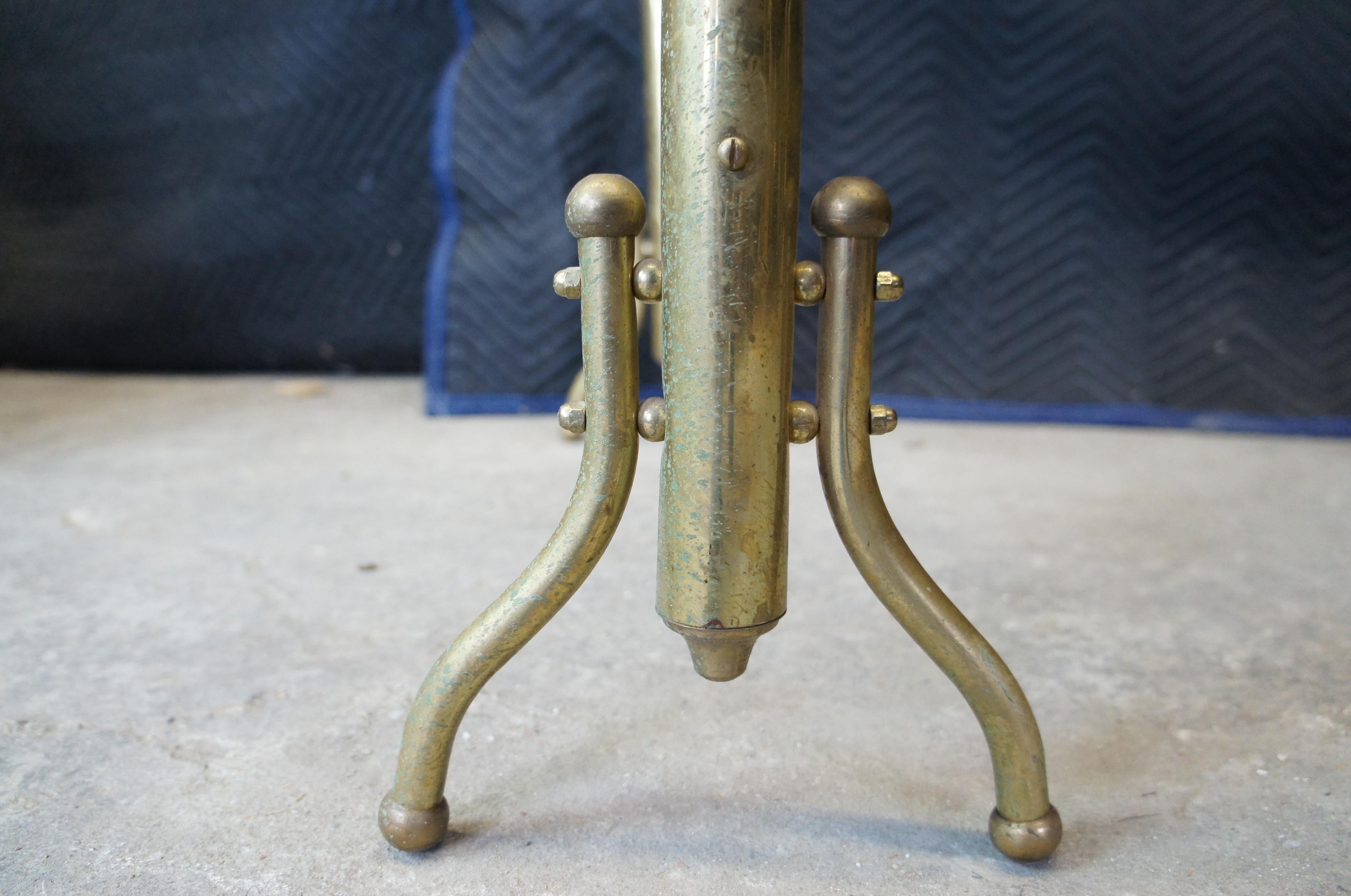 Antique Victorian Brass Bathroom Towel Stand Quilt Blanket Rack Holder 3