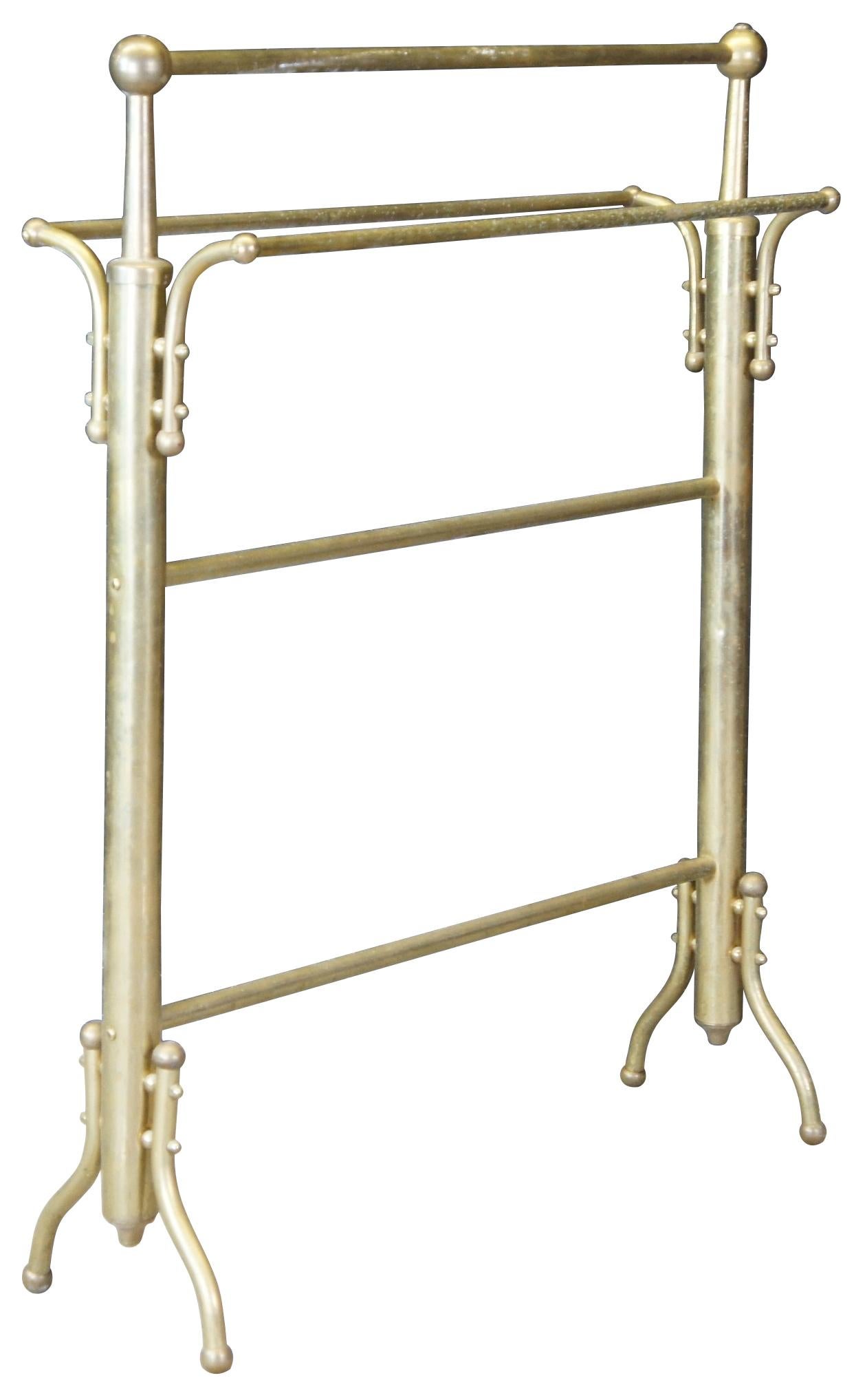 Antique Victorian brass towel rack or quilt stand holder. Measure: 28