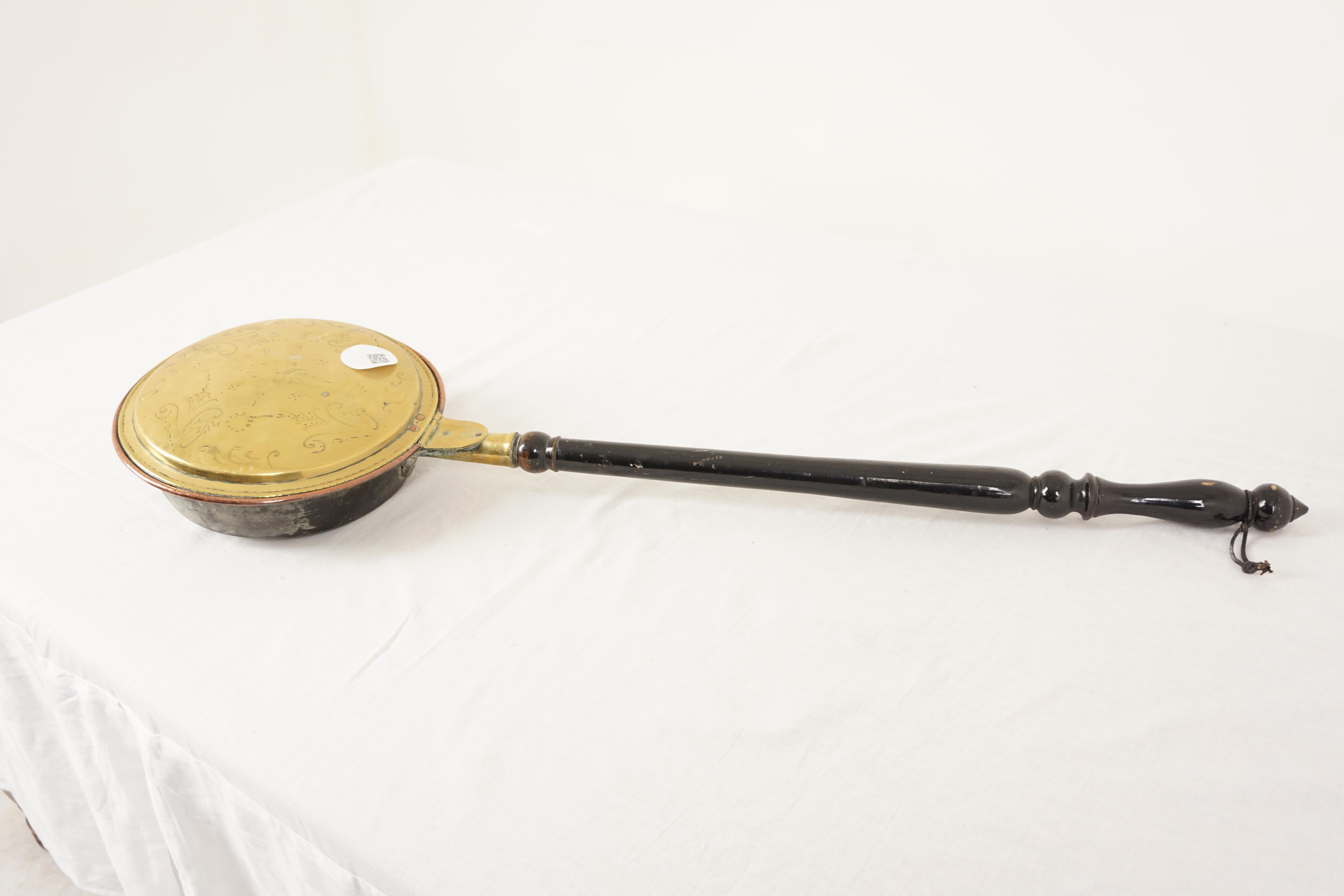 Antike viktorianische Messing-Bettwarmer, Betthocker, Schottland 1880, H1139 (Schottisch) im Angebot