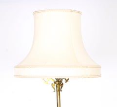 Antique Victorian Brass Corinthian Column Adjustable Standard Lamp 19th Century