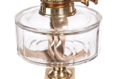 Antique Victorian Brass Corinthian Column Oil Lamp