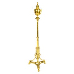 Antique Victorian Brass Corinthian Column Standard Lamp Late 19th C