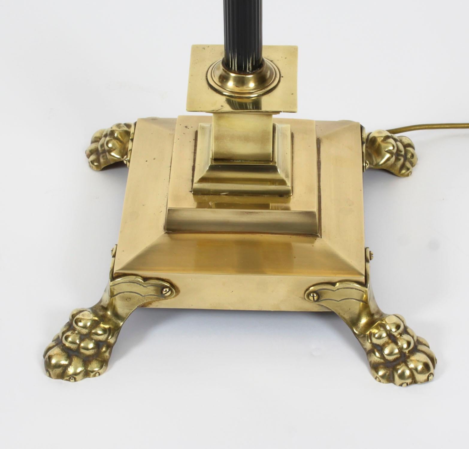 Antique Victorian Brass Corinthian Column Standard Lamp Late 19th Century 3