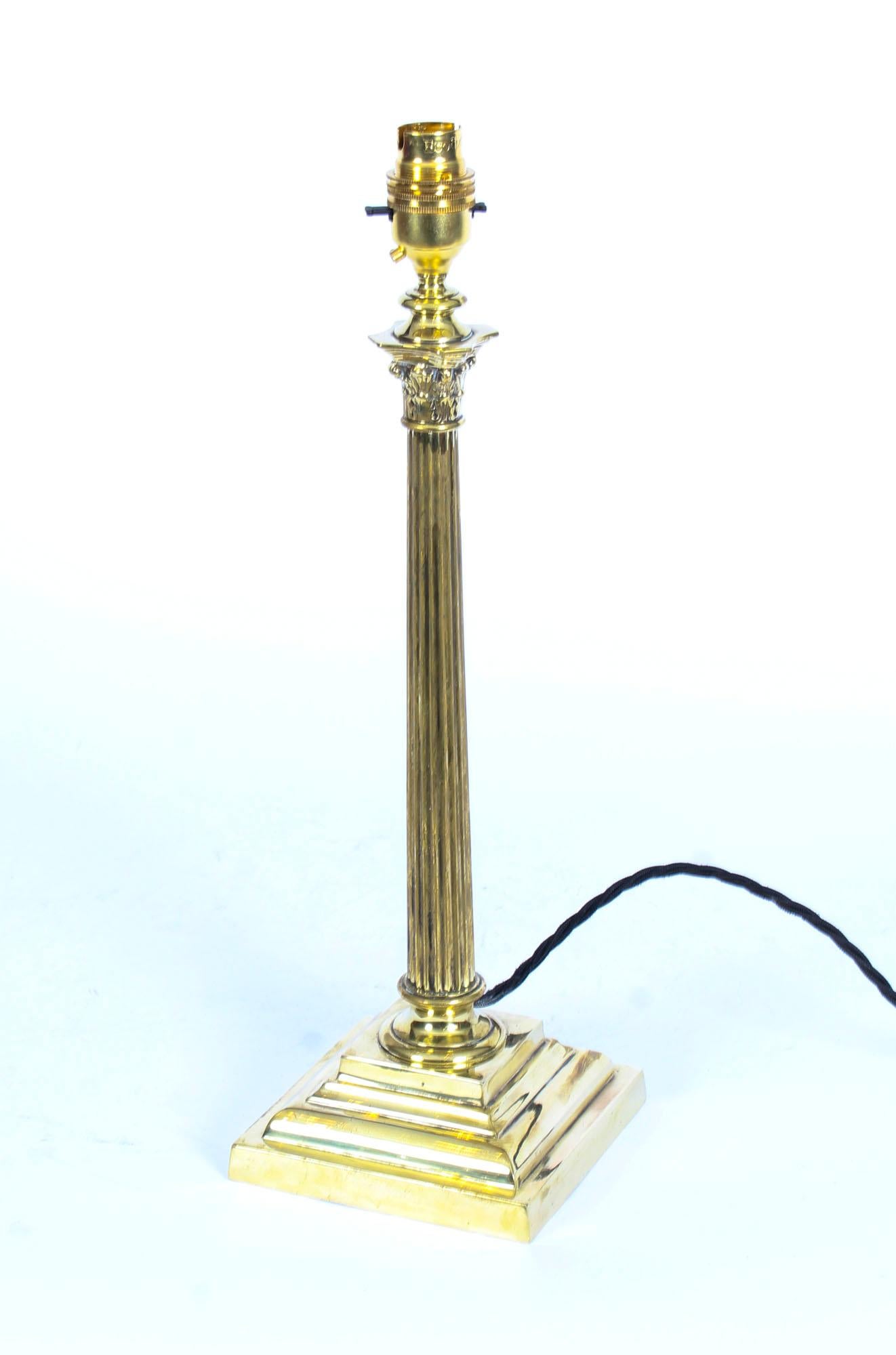 victorian brass table lamp