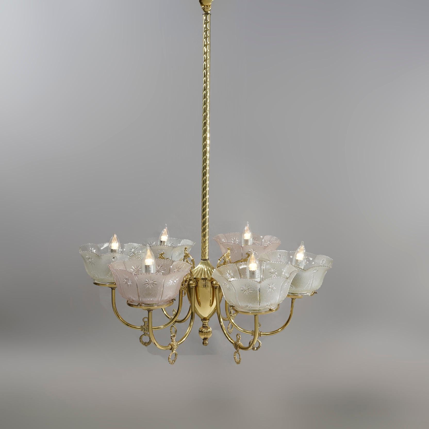 lustre laiton et verre ancien