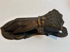 Antique Victorian Brass Hand Form Paper Clip Desk Organizer or Wall Display