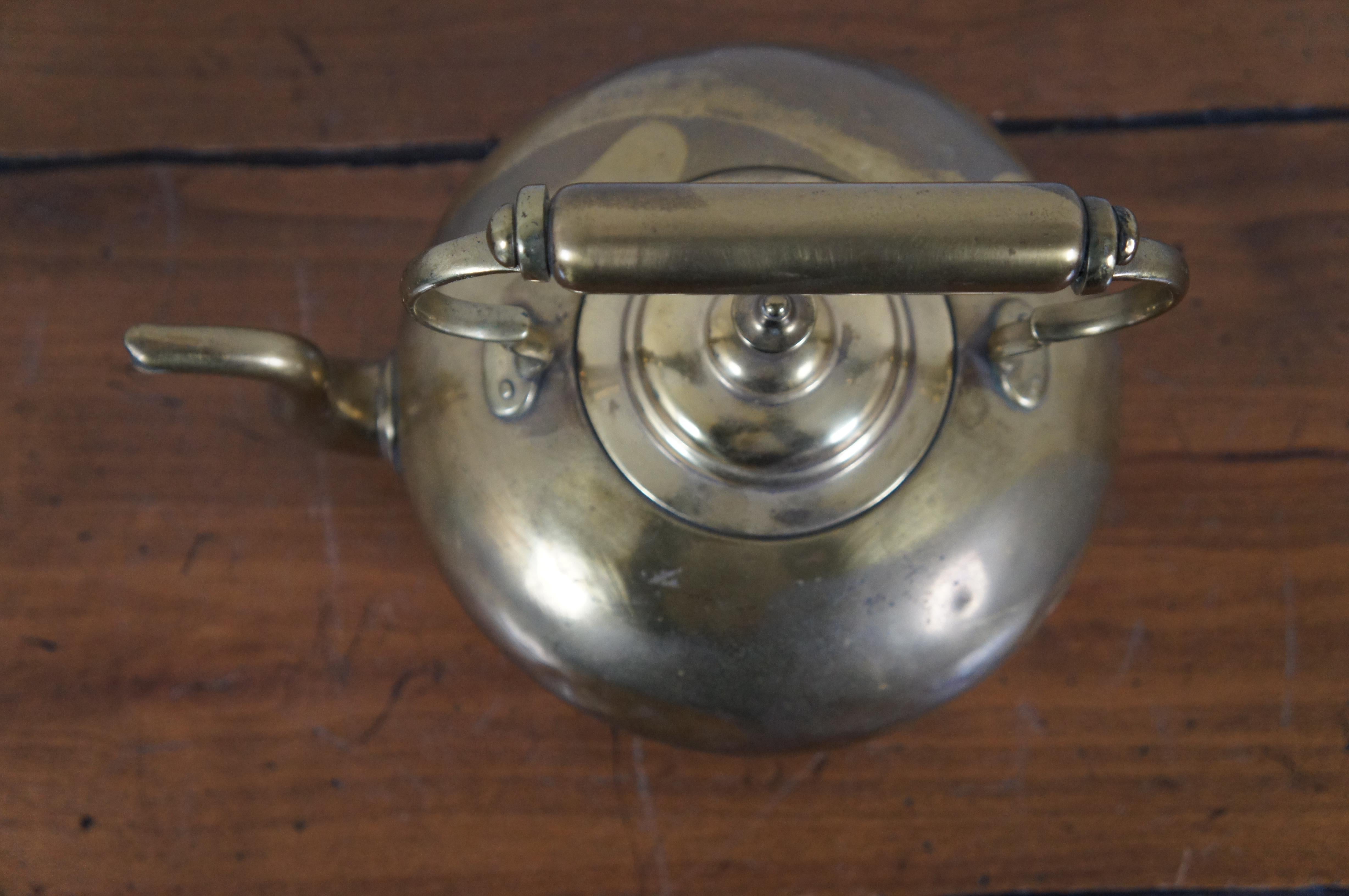 Antique Victorian Brass Hot Toddy Footed Goose Neck Tea Coffee Pot Kettle For Sale 2