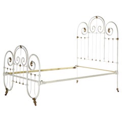 Antique Victorian Brass & Iron Double Bed Circa 1890