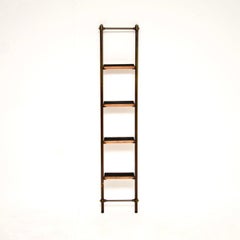 Antique Victorian Brass Library Steps / Ladder