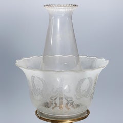 Antique Victorian Brass and Marble Astral Solar Lamp, circa 1880