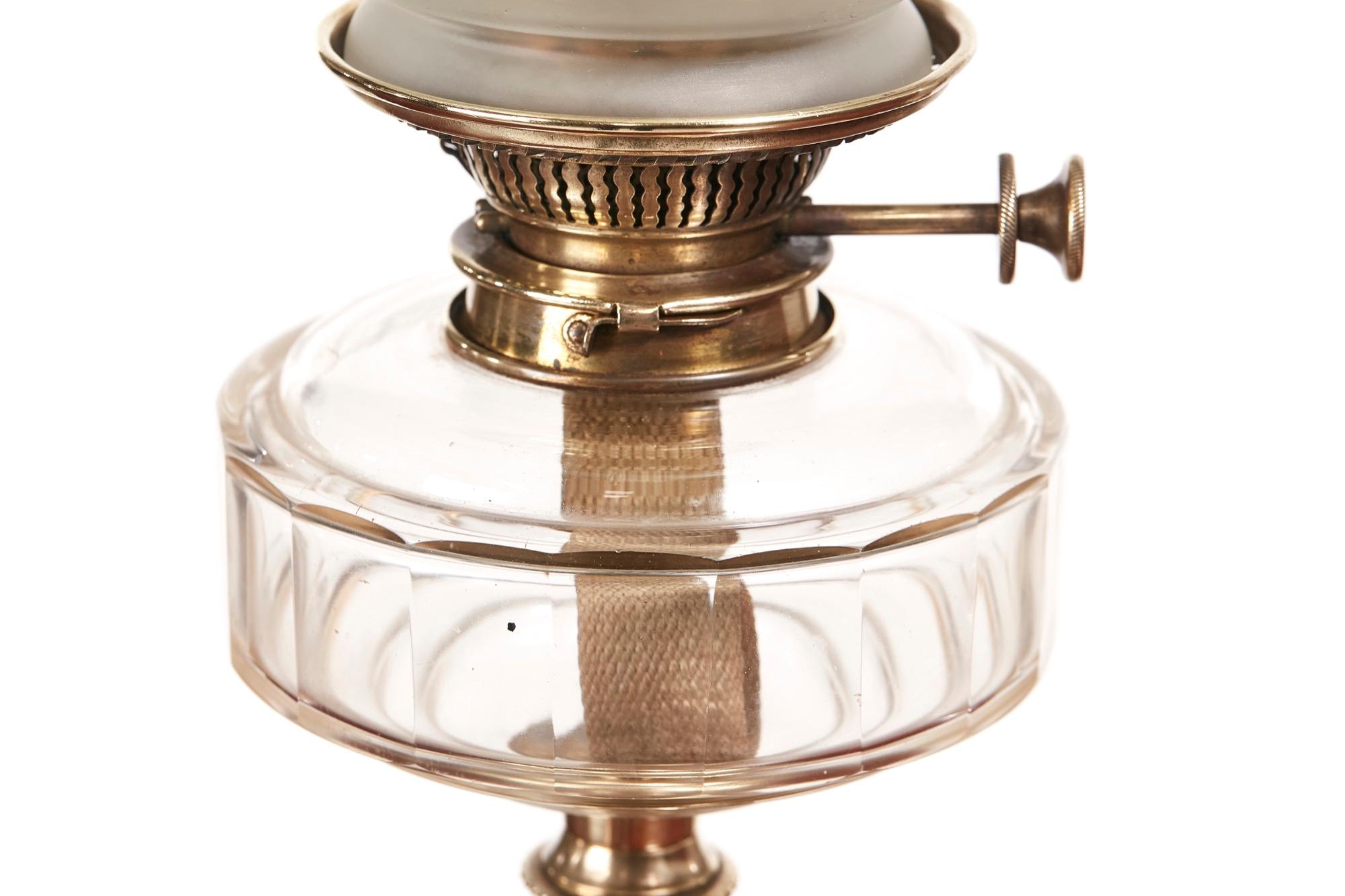 European Antique Victorian Brass Oil Lamp
