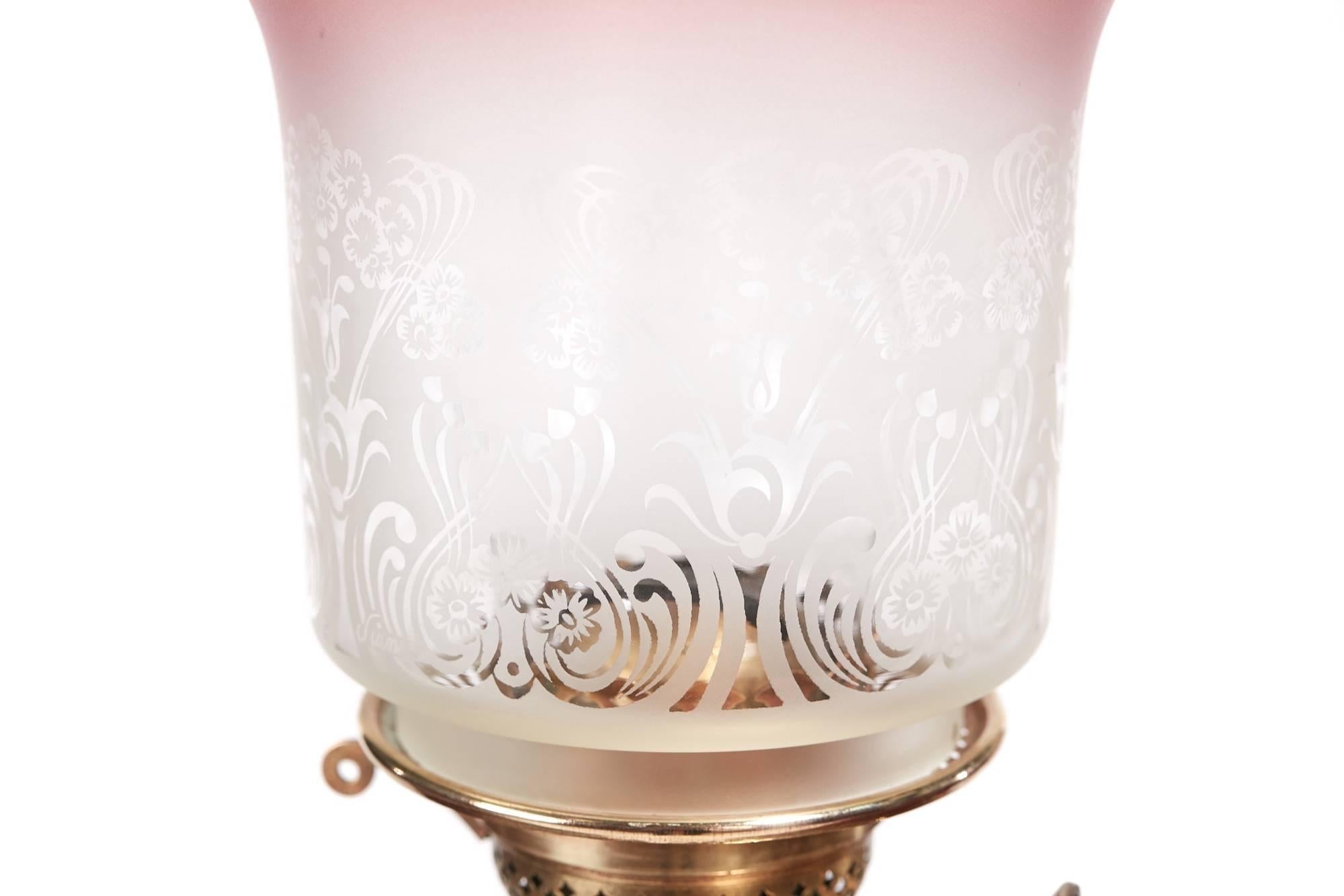 Antique Victorian Brass Oil Lamp 2