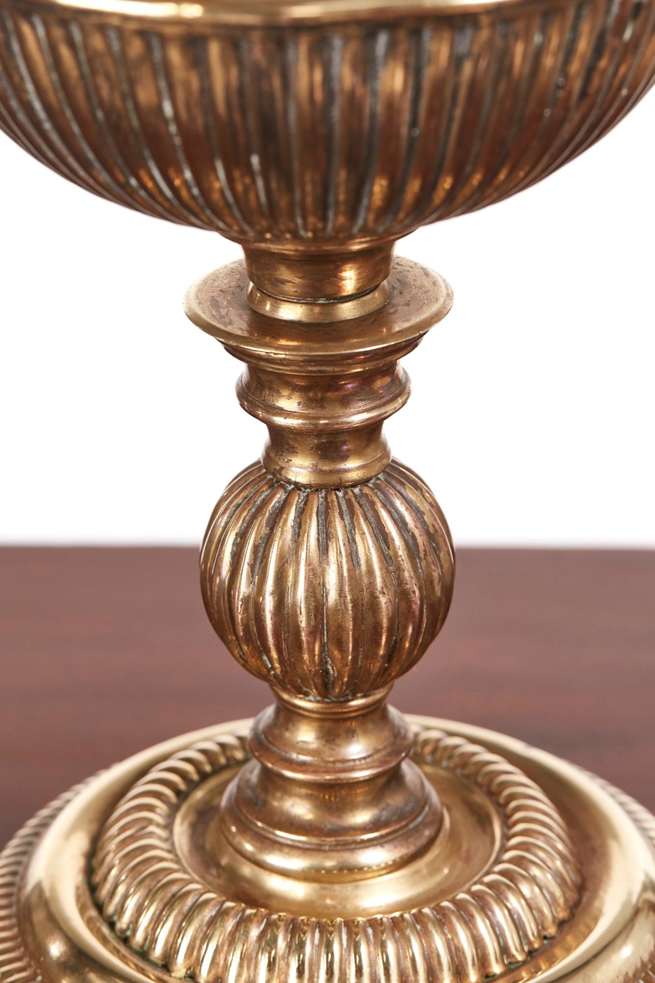 19th Century Antique Victorian Brass Oil Lamp