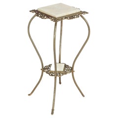 Antique Victorian Brass & Onyx Plant Stand C1890