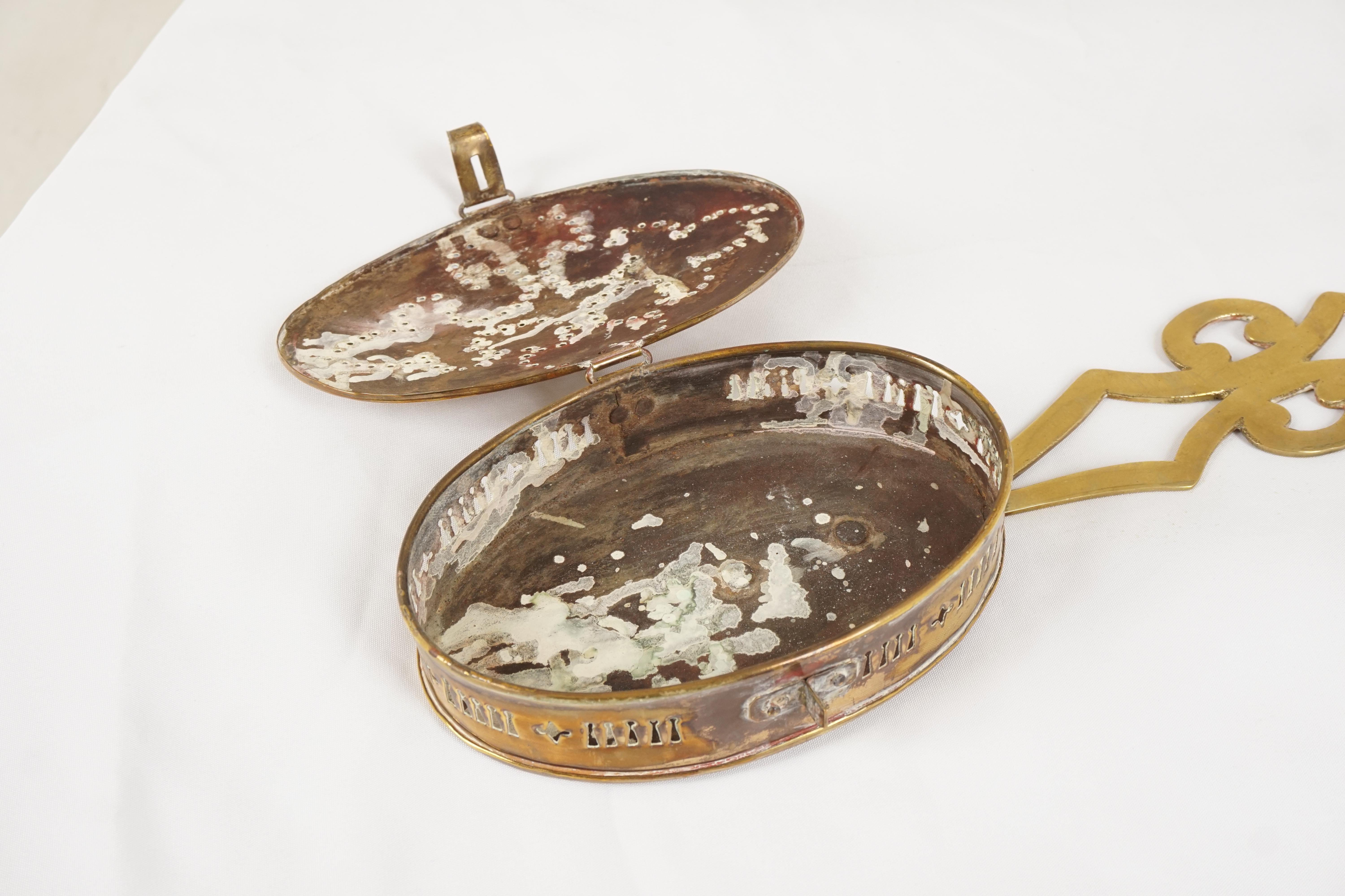 Scottish Antique Victorian Brass Oval Chestnut Roaster, Scotland, 1880, B2466BY
