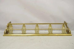 Antique Victorian Brass Scroll Accented 58" Fireplace Hearth Fender Surround