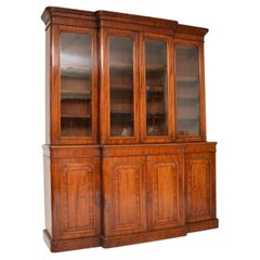 Antique Victorian Breakfront Library Bookcase
