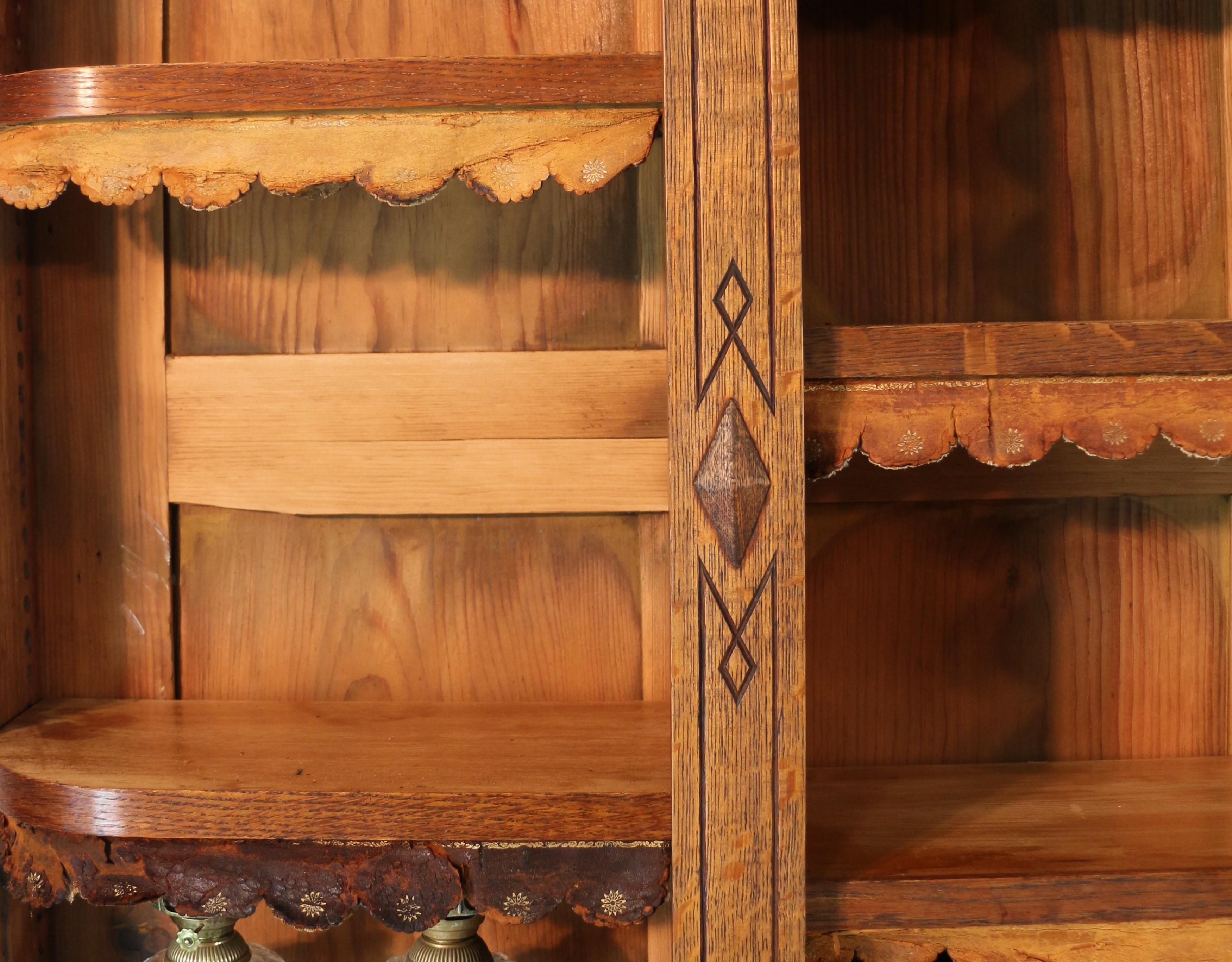 Antique Victorian Breakfront Oak Bookcase from Kellie Castle by Garnett & Sons 6