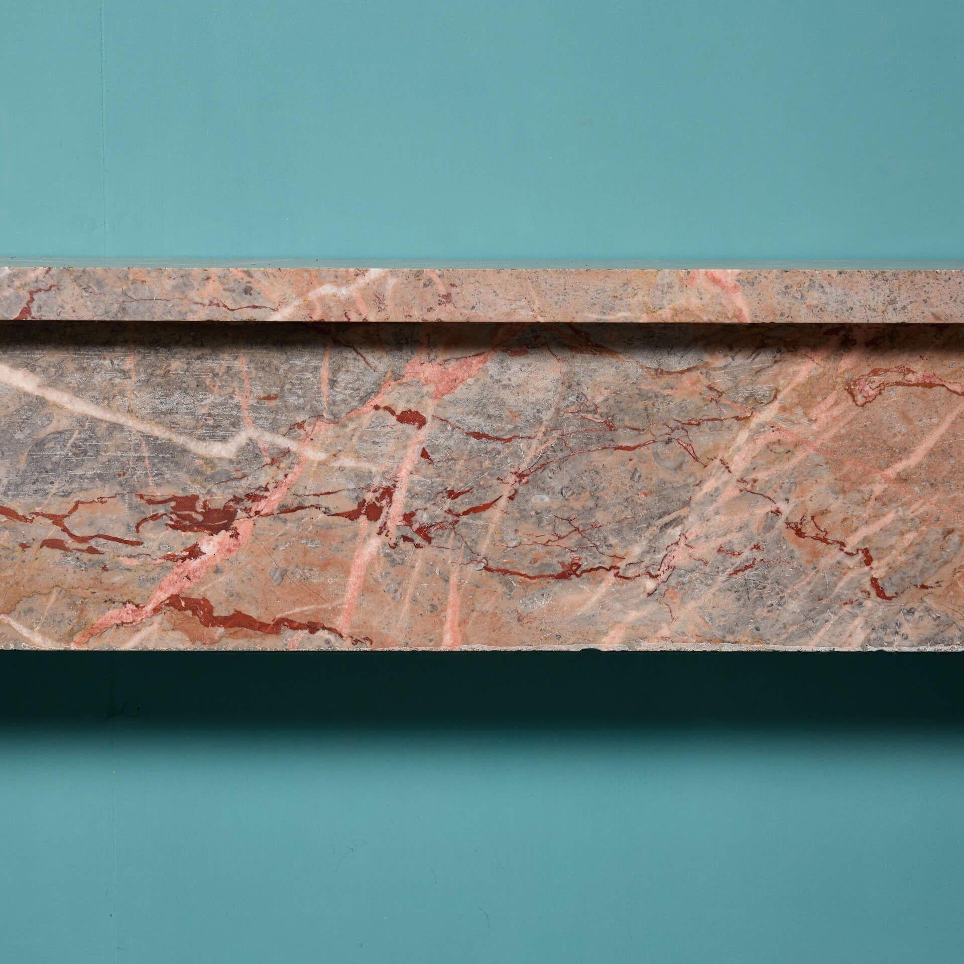 19th Century Antique Victorian Breccia Marble Fire Mantel For Sale