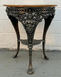 Antique Victorian Britannia Cast Iron Pub Table