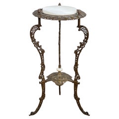 Ancien support victorien en bronze et onyx c. Fin du 19e siècle