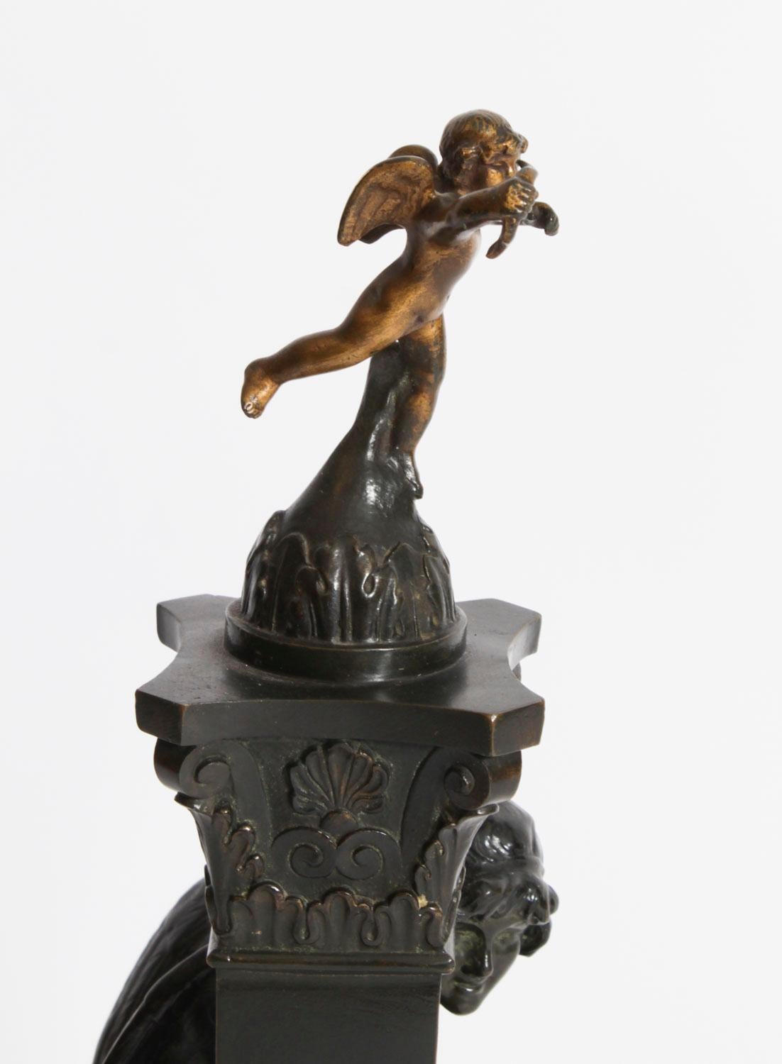 Antique Victorian Bronze Sculpture Of Cupid And Column Paul Ponsard antique-victorian-bronze-sculpture-of-cupid-and-column-paul-ponsard