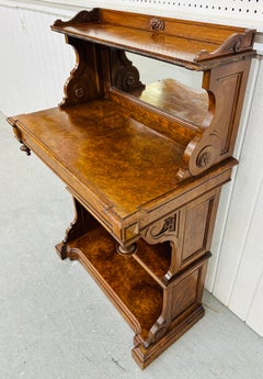 Antique Victorian Burled Walnut Mirrored Chiffonier