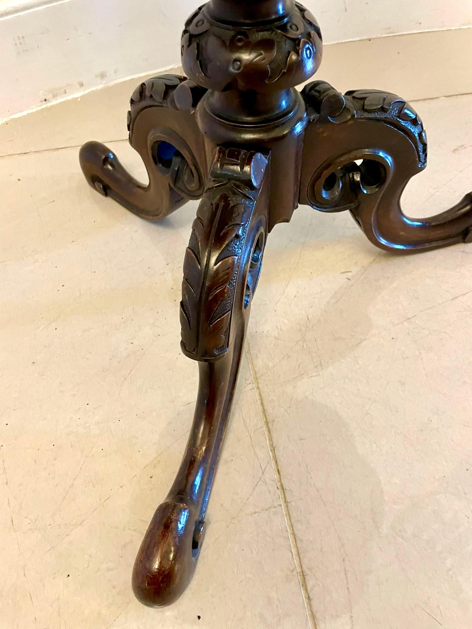 Anglais Ancienne table à échecs/lampes victorienne en ronce de noyer et marqueterie