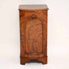 Antique Victorian Burr Walnut Bedside Cabinet