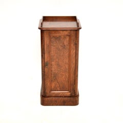 Antique Victorian Burr Walnut Bedside Cabinet