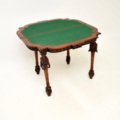 Antique Victorian Burr Walnut Card Table