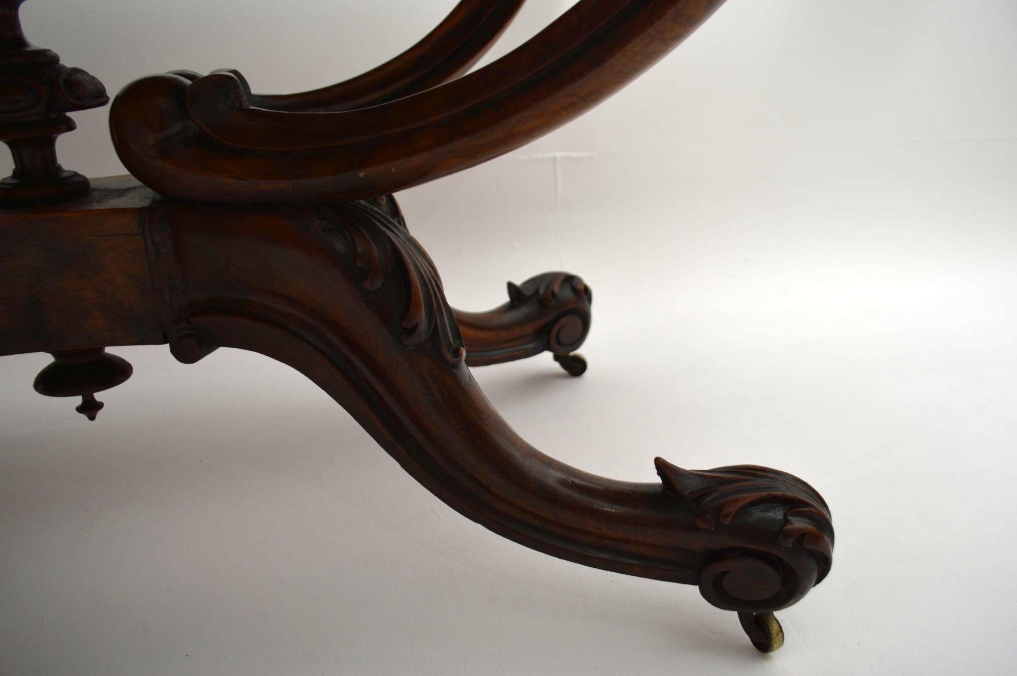 Antique Victorian Burr Walnut Centre Table 5