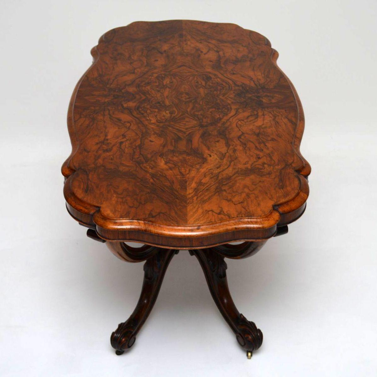 Early Victorian Antique Victorian Burr Walnut Centre Table