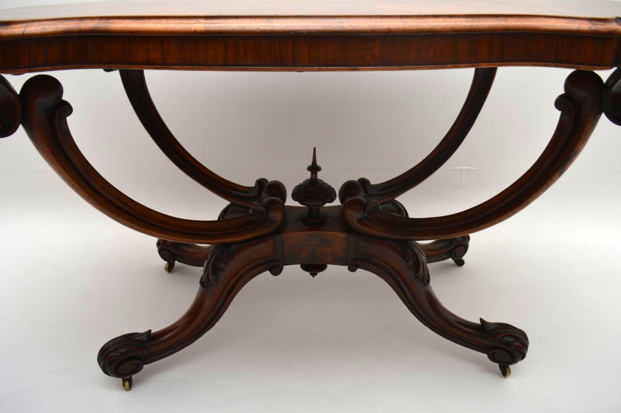 Antique Victorian Burr Walnut Centre Table 1